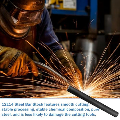 12L14 Steel Bar Stock 1-1/4 in Round x 12 in Length Carbon Steel for CNC DIY Craft Tool (Pack of 2) - size: 1-1/4 in Round x 12 in Length (Pack of 2)
