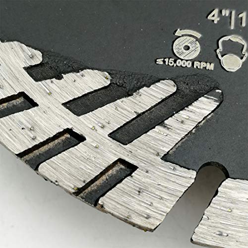 SHDIATOOL Diamond Turbo Blade Dia 4 Inch with Slant Protection Teeth Cutting Stone Granite Marble Concrete Brick with 5/8-11 Thread - size: 105mm(5/8-11 Thread)