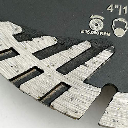 SHDIATOOL Diamond Turbo Blade Dia 4 Inch with Slant Protection Teeth Cutting Stone Granite Marble Concrete Brick with 5/8-11 Thread - size: 105mm(5/8-11 Thread)