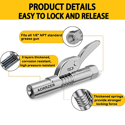 Grease Gun Coupler 2 PCS, Strong Lock-on Greases Gun Couplers - size: 2 PCS