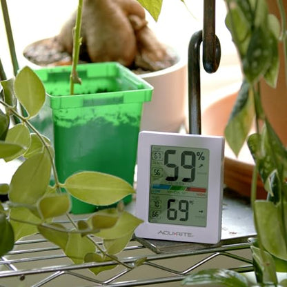 AcuRite Humidity Meter Hygrometer and Indoor Digital Thermometer with Temperature Gauge and Humidity Gauge, Room Thermometer Comfort Scale, 3 x 2.5 Inches, White (01083M) - size: 3 x 2.5 Inches