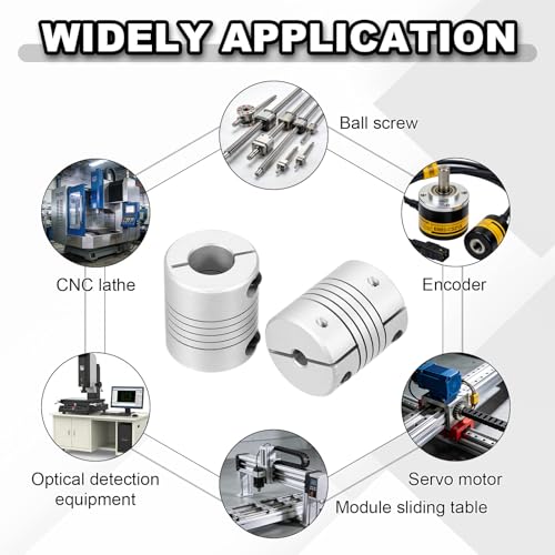 MECCANIXITY 2Pcs Flexible Couplings 5mm to 8mm Aluminum Alloy Coupler - size: 5mm to 8mm
