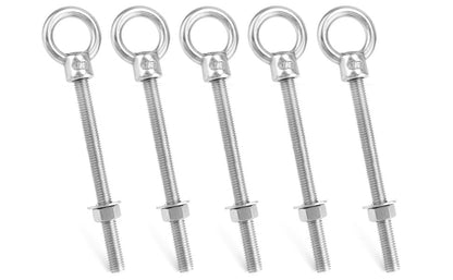 QWORK Machinery Eye Bolt with Shoulder, 5 Pack 1/2"x6" Long 316 Stainless Steel Marine Grade Thread Machinery Shoulder Lifting Ring Eye Bolts - color: 5 Pack - 316, size: 1/2" x 6"