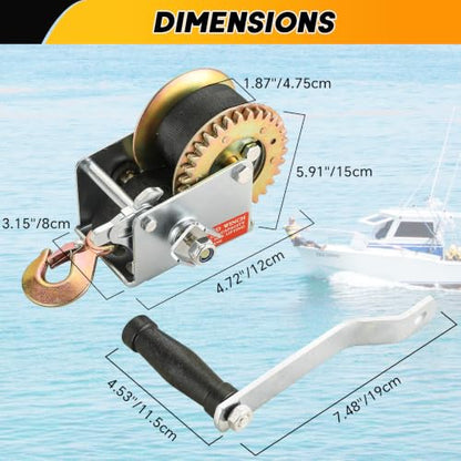 Hand Winch Boat Trailer Winch 800LBS