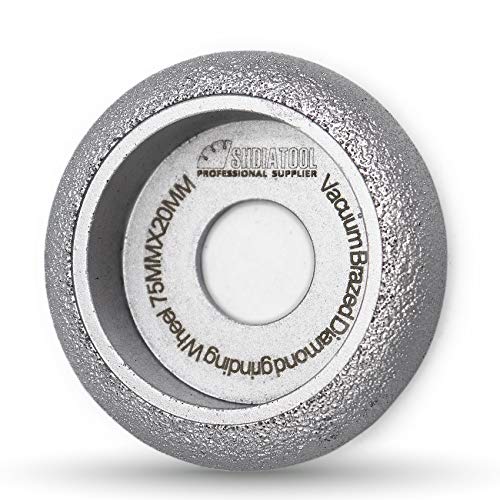 SHDIATOOL 3 Inch Profile Hand Diamond Wheel Height 20mm Convex Curve Edge Grinding for Stone Marble Granite Rock - size: Height 20mm