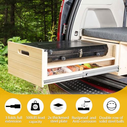 YENUO Heavy Duty Drawer Slides Full Extension Ball Bearing 12–60 Inch 500LB - size: 14 Inch, style: Load:500 lb (No lock) -W:76mm