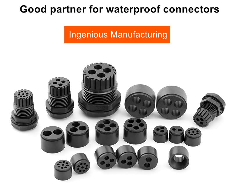 Fielect M25 Cable Gland 7 Holes Waterproof Nylon Joint Adjustable Locknut for 2-4mm Dia Wire 1Pcs - color: 7 15mm 25mm