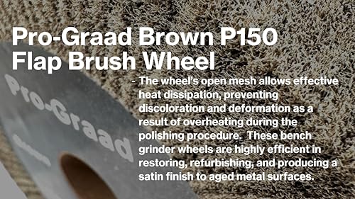 Cut & Polish Flap Brush Wheel 8" x 1", P150 Brown, 1 Pack - style: 8" x 1" x 1-1/4" Brown