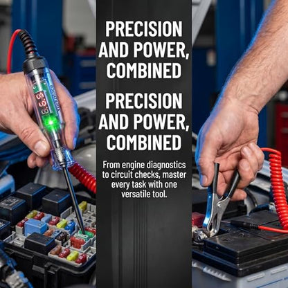 Automotive Circuit Tester with 3-120V LED Voltmeter, Car Test Light Dual Polarity Indicator & Long Probe, Fuse Checker RV Marine Tool - size: 3-120V