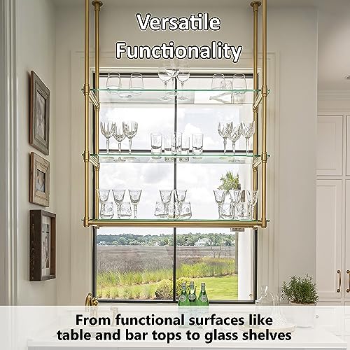 Custom Glass Cut to Size 1/8" 5/32" 3/16" 1/4" 3/8" Thickness for Tabletop, Shelves, Doors, Windows - Strong Tempered Glass - Clear White