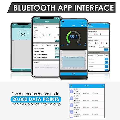 Decibel Meter Wireless Sound Decibel Meter with App Data Logging Bluetooth Portable Sound Level Meter 30~130dBA High Accuracy SPL Meter for Classroom, Office, Home and etc. - color: Bluetooth Sound Level Meter