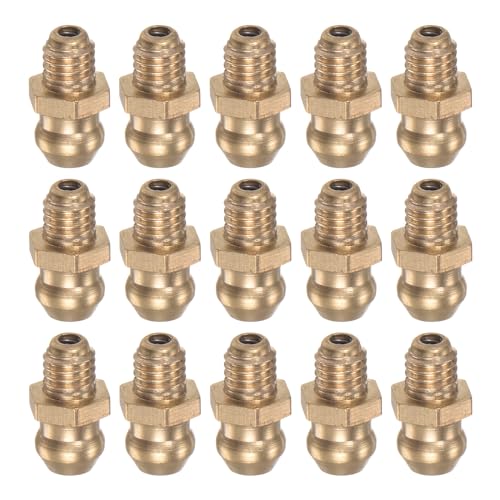 HARFINGTON 15pcs Brass Straight Grease Fitting M5x0.8mm Metric Thread Hydraulic Grease Nipple Accessories for Car - size: M5x0.8