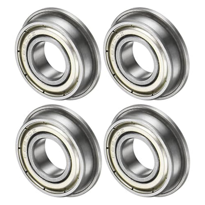 M METERXITY 4-Pack F6900ZZ Flanged Ball Bearing, 10 x 22 x 6mm Double Metal Shielded Chrome Steel (GCr15) Flange Rip Bearings for Wheelbarrow/Printer/Fax Machines/Power Tools - size: 10mm x 22mm x 6mm