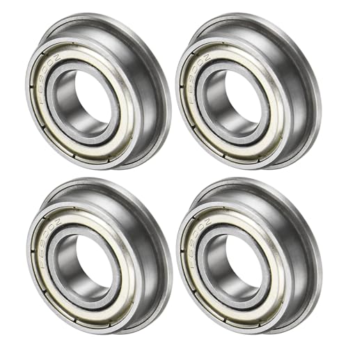 M METERXITY 4-Pack F6900ZZ Flanged Ball Bearing, 10 x 22 x 6mm Double Metal Shielded Chrome Steel (GCr15) Flange Rip Bearings for Wheelbarrow/Printer/Fax Machines/Power Tools - size: 10mm x 22mm x 6mm