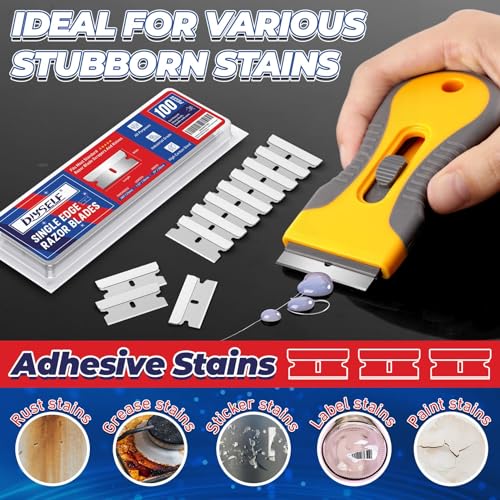 DIYSELF 1000 Pack Single Edge Razor Blades, High Carbon Steel Bulk Refills - size: 1000-Pack