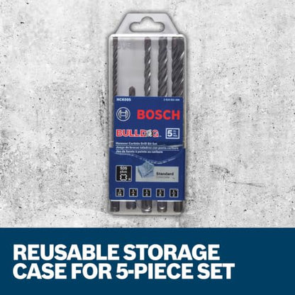 Bosch HCK005 5 Pc. SDS-Plus Bulldog Rotary Hammer Bit Set - style: 5pc