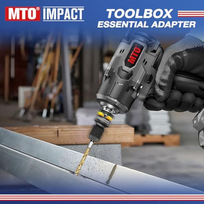 MTO 3/8-Inch Square Drive to 1/4-Inch Hex Socket Adapter, 2PCS Quick Release Impact Bit Holder, for Impact Wrench Ratchet, CR-MO - size: 3/8" Drive