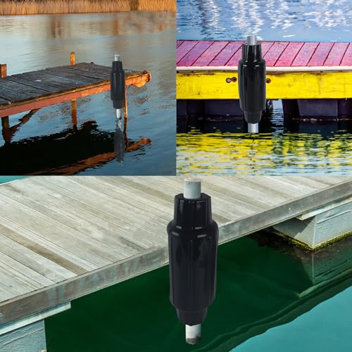 Dock Bumpers for Poles 2/4/6 Pack, Dock Post Bumpers 2" Diameter, Dock Bumpers for Docking Pole Bumpers for Post Slip-on Vertical Soft UV-Resistant Marine Grade Vinyl Black/White/Blue/Grey/Red/Purple - style: Black-2 Pack-Large
