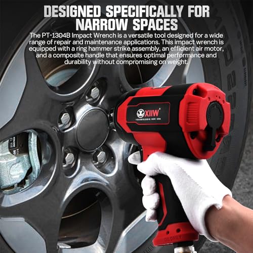 1/2'' Composite Air Impact Wrench, 1200 ft-lbs Torque, 4.08 lbs Lightweight - size: 1/2 inch | 1200 ft-lbs