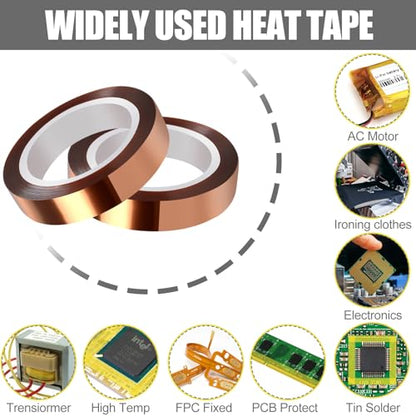 6 Rolls Heat Tape, High Temperature Heat Resistant Tape for Sublimation
