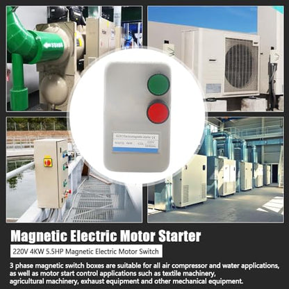 Magnetic Electric Motor Starter 220V 4KW 5.5HP 3 or Single Phase
