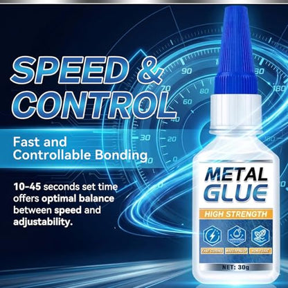 Metal Glue, Super Glue for Metal 30g Heavy Duty Instant Adhesive, Fast Drying Clear CA Adhesive for Stainless Steel, Aluminum, Iron, Jewelry Repair, DIY Crafts, Waterproof Strong Bonding - size: 1 Pack