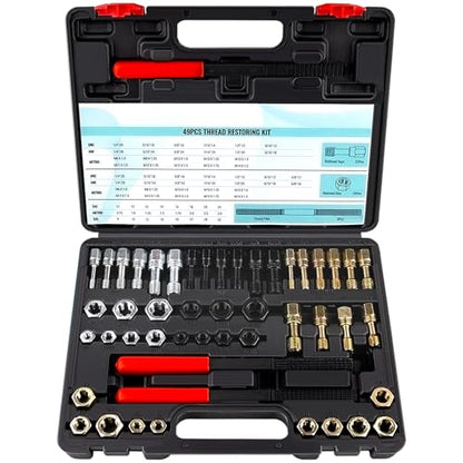 49 PCS Thread Chaser Set, UNC UNF and Metric Thread Repair Kit