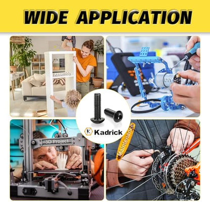 KADRICK 900Pcs M3 Screw Kit,Hex Socket Button Head M3 Bolts Length 6mm-25mm - size: M3 900Pcs 6-25mm