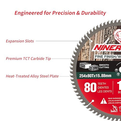 10 Inch 80T Carbide Table Saw Blade for Wood Cutting - size: 10 Inch-80T