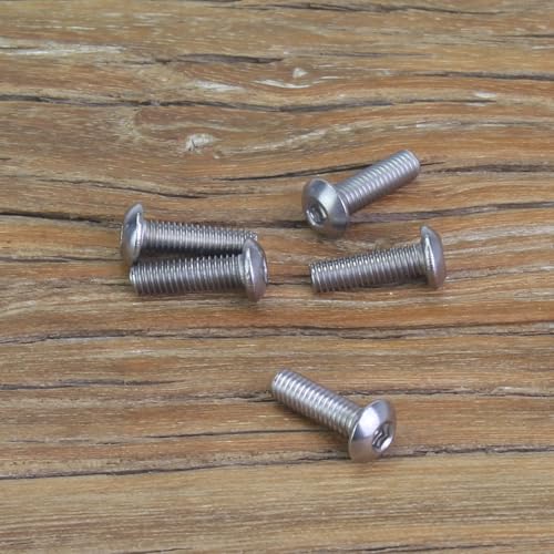 105 Pieces M3 x 10mm Button Head Socket Cap Screws, Thread Pitch 0.5mm, Sutemribor M3 Screws, 304 Stainless Steel, Fully Threaded, Silver - size: M3 x 10mm, style: Button Head