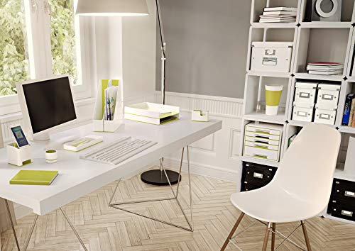 Leitz 53641064 Tape Dispenser, Heavy Base with Tape, Wow Range, White/Metallic Green - color: Metallic Green