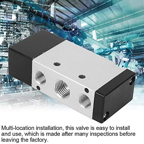 Hilitand 2 Position 5 Way Pneumatic Control Valve, Air Valve Aluminum Alloy Mechanical Accessory for Commutation in Home or Industrial(4A410-15 G1/2in)