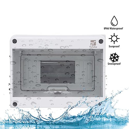 8 Way Circuit Breaker Box, IP65 Waterproof, for Indoor and Outdoor - style: 8 WAY-7.9*6.1*3.7Inch