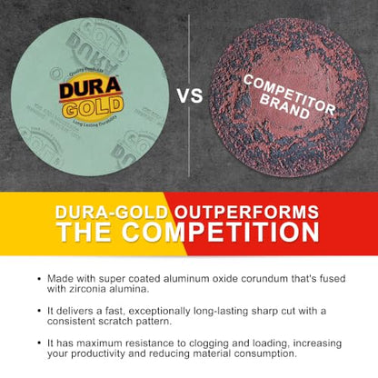 Dura-Gold 5" Green Film Sanding Discs, 3000 Grit, Box of 50, Hook & Loop - size: 3000-Grit