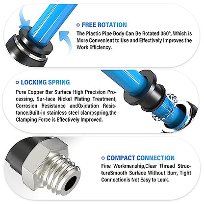 TAILONZ 4mm x M6 Push to Connect Elbow Fitting 10Pcs - size: 4mm OD M6