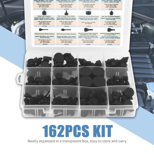 162PCS Automotive Bumpers Rubber Stoppers Assortment OEM#3688811/4235