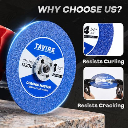 4-1/2 Inch Diamond Saw Blades for Angle Grinder, Tile Cutting Wheel 3Pcs - color: Blue