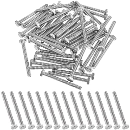 Zonon 50 Pcs 1/4-20 x 2-1/2" Hex Head Screw Bolt, Silver - color: Silver, size: 1/4-20 X 2-1/2"