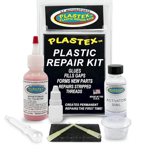 Plastex Plastic Repair Kits - Easily Glue, Repair or Remake Broken Plastic, Fiberglass, Wood & More! (Standard Red Kit) - color: Red, size: 30 grams