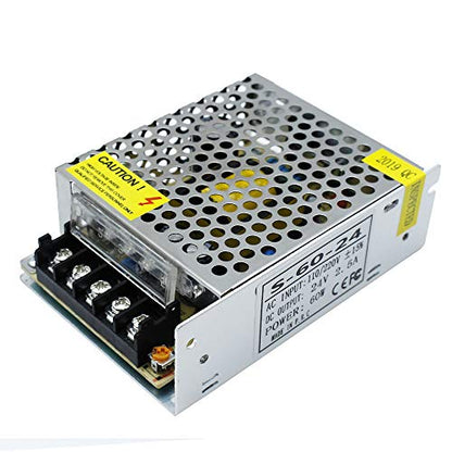 inShareplus 24V 2.5A 60W, DC Universal Regulated Switching Power Supply, Converter AC 100-240V to DC 24 Volt LED Driver, Transformer,Adapter for LED Strip Light, Computer Project - style: 24V 60W