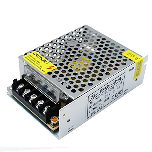 inShareplus 24V 2.5A 60W, DC Universal Regulated Switching Power Supply, Converter AC 100-240V to DC 24 Volt LED Driver, Transformer,Adapter for LED Strip Light, Computer Project - style: 24V 60W