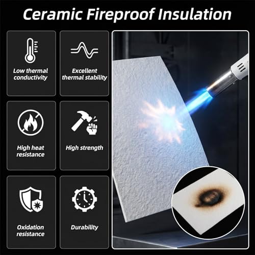4 Piece High Temperature Gasket Paper Material 7"x10"x1/8" Thick Ceramic Fiber Gasket Paper High Temperature Fireproof Insulation Sheet for Wood Stove Pellet Stove Boiler Kiln Furnace Forge DIY Cut