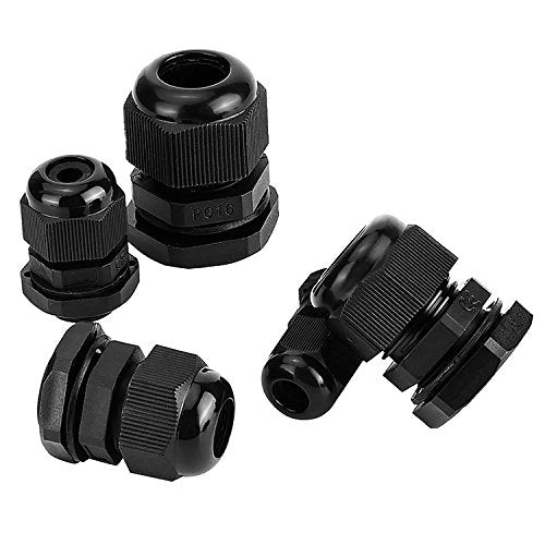 eBoot Plastic Waterproof Adjustable 3.5-13mm Cable Glands Joints, PG7, PG9, PG11, PG13.5, PG16, Pack of 20