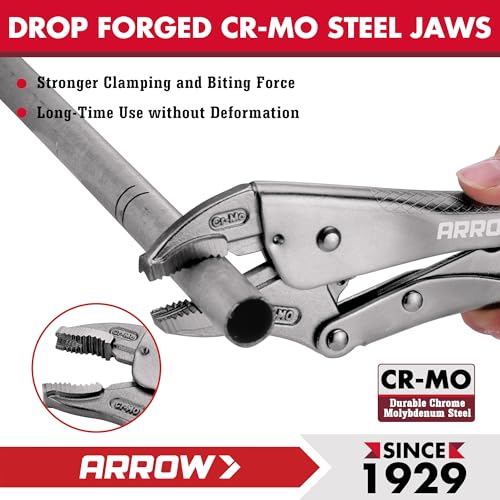 ARROW 2PCS Curved Jaw Locking Pliers Set 7" & 10" - size: 7&10inch