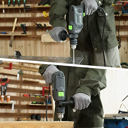 GALAX PRO 4.5Amp 0-3000RPM Corded Hammer Drill with 12 Variable Speed - style: Hammerdrill with 5pcs drill Bit