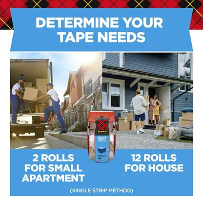 Scotch Heavy Duty Packing Tape, 1.88 in x 27.7 yd, 6 Rolls, 6 Dispensers - size: 6 Rolls