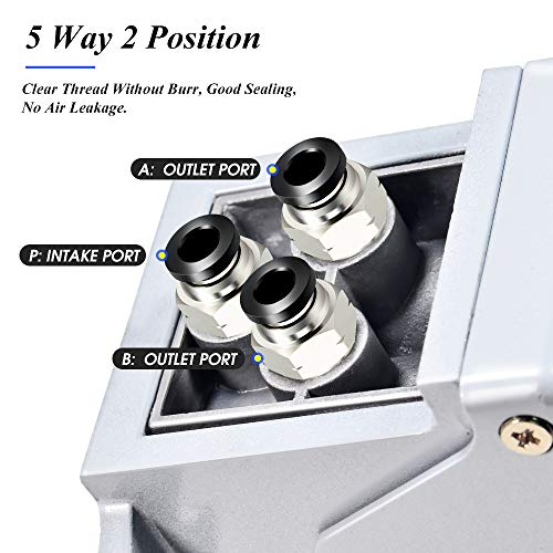TAILONZ 1/4"NPT Pneumatic Foot Pedal Valve 5 Way 2 Position 4F210-08L - size: 5 Way 2 Position(With Lock)