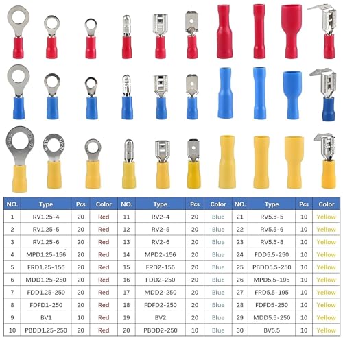 480 PCS Insulated Crimp Wire Connectors, Assorted Crimp Terminal Kit