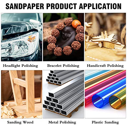 MAXMAN 3 Inch Sandpaper (75mm) Silicon Carbide Wet/Dry Hook & Loop Sanding Discs Assorted 600/800/1500/2000/3000/5000/7000/10000 Grit with 1/4 Shank Sanding Pad &Sponge Polishing Pad(82pcs) - style: 600-10000 Grit