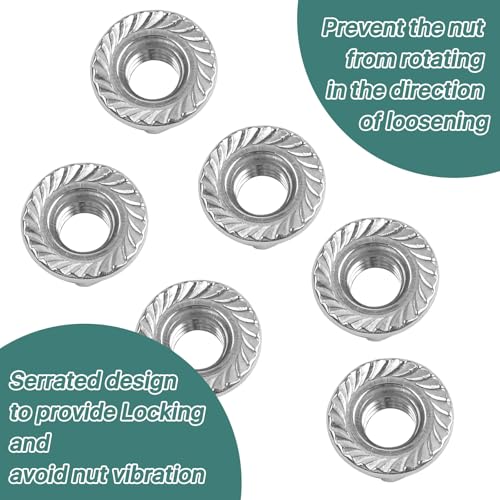 50 Pcs M10 x 1.5mm Flange Nuts,304 Stainless Steel Metric Serrated Flange Hex Flange Nuts, Bright Finish Lock Nuts,Silver (Pack of 2) - size: M10 x 1.5, 10mm, 10mm (Pack of 2)